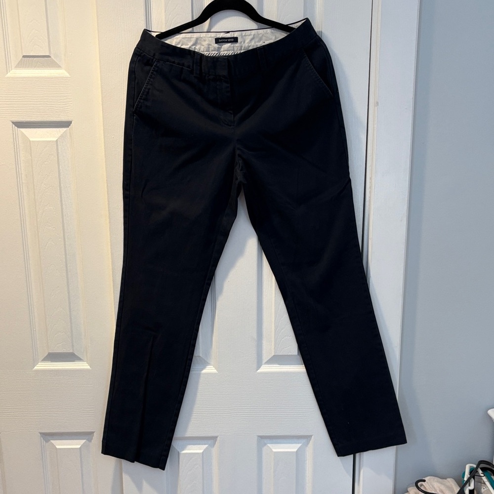 Lands' End Mid Rise Straight Leg Pants - Black